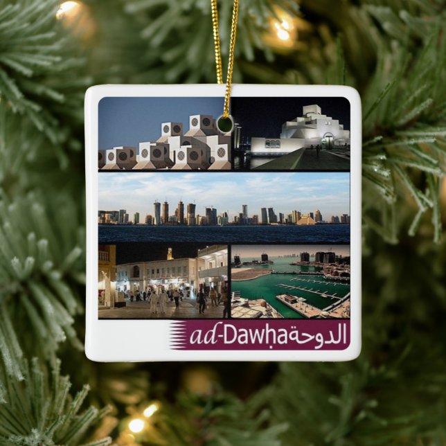 Ornamento De Cerâmica mosaico zQA010 de DOHA, Qatar, Ásia, (Árvore)