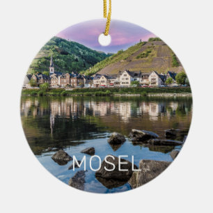 Ornamento De Cerâmica Moselle Ediger Eller Sunset River Cochem Souvenir