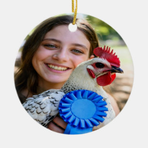 Ornamento De Cerâmica Mostrar Foto de Aves de Criação Personalizar
