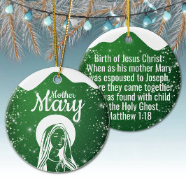 Ornamento De Cerâmica Mother Mary Matthew 1:18 Holy Ghost Passage  ⛪️ 🎄