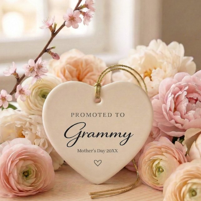 Ornamento De Cerâmica Mother’s Day Pregnancy Reveal Gift for Grammy (mother's day Promotes to Grammy ornament)