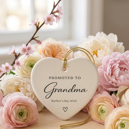 Ornamento De Cerâmica Mother’s Day Pregnancy Reveal Gift for Grandma