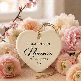 Ornamento De Cerâmica Mother’s Day Pregnancy Reveal Gift for Nonna
