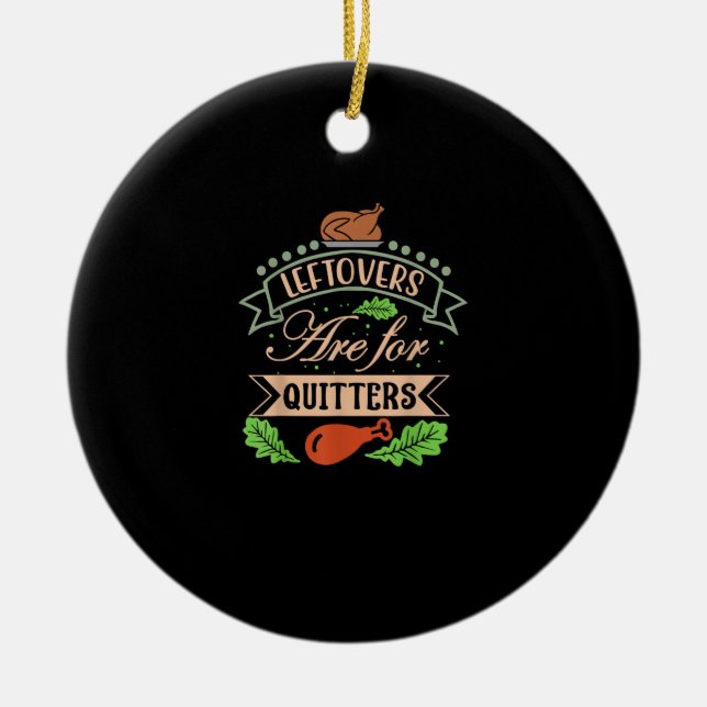 Ornamento De Cerâmica Motif Familiar De Ação De Graças - Os Esquerdos Sã (Frente)