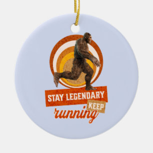 Ornamento De Cerâmica Motivação Divertida de Bigfoot Correndo