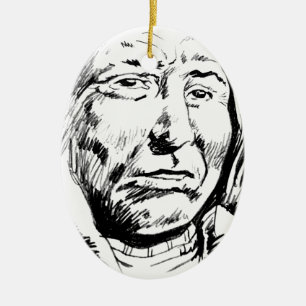 Ornamento De Cerâmica Motivação do desenho de tinta principal indiano