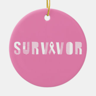 Ornamento De Cerâmica Motivação Inspiracional de Fita de Cancer Sobreviv