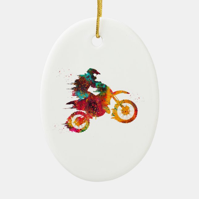 Ornamento De Cerâmica Moto de Cross de Terra (Frente)