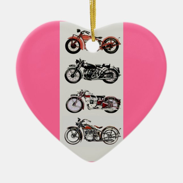 ORNAMENTO DE CERÂMICA MOTOCICLOS DE VINTAGEM (Frente)