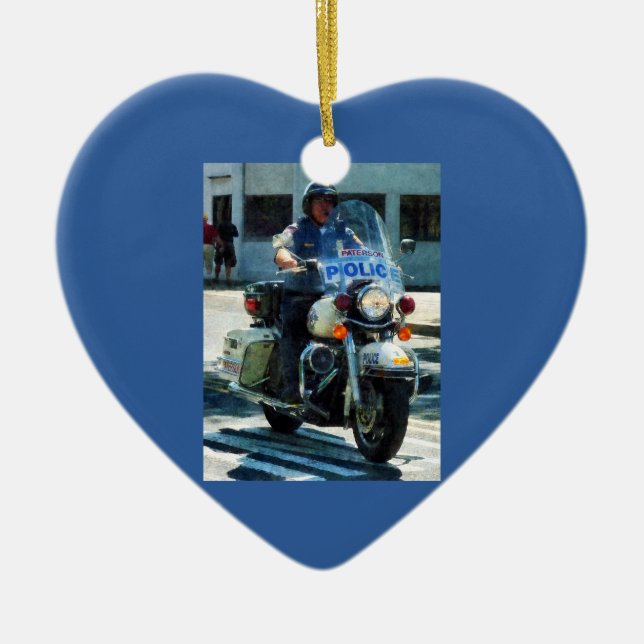 Ornamento De Cerâmica Motorcycle Cop (Frente)