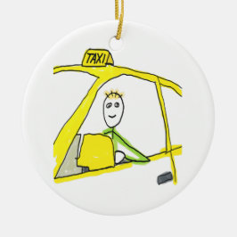 Ornamento De Cerâmica Motorista de Táxi Stickman