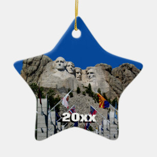 Ornamento De Cerâmica Mount Rushmore Customizable Photo Souvenir