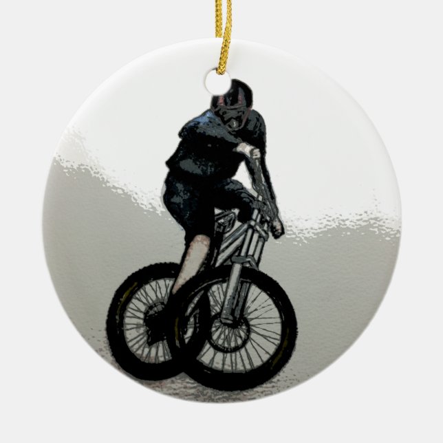 Ornamento De Cerâmica Mountain Biker MTB BMX CYCLIST (Frente)
