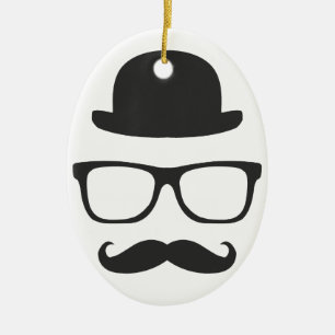Ornamento De Cerâmica Moustache muito inglês