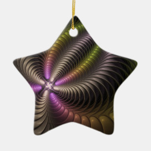 Ornamento De Cerâmica Movimento poderoso Arte Fractal Abstrato Colorida