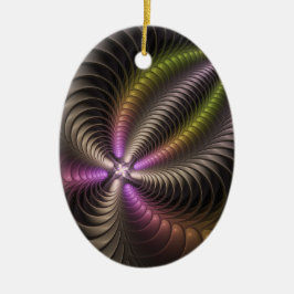 Ornamento De Cerâmica Movimento poderoso Arte Fractal Abstrato Colorida