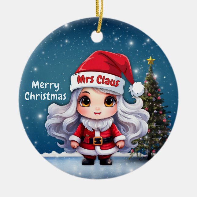 Ornamento De Cerâmica Mrs Claus 🤶 🎄 (Frente)