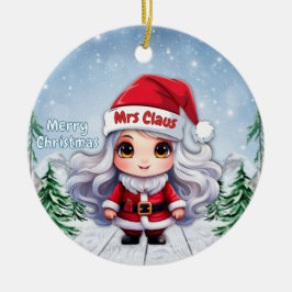 Ornamento De Cerâmica Mrs Santa Claus 🤶🎄