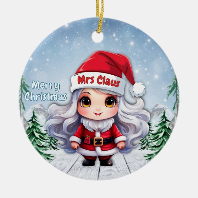 Ornamento De Cerâmica Mrs Santa Claus 🤶🎄 (Frente)