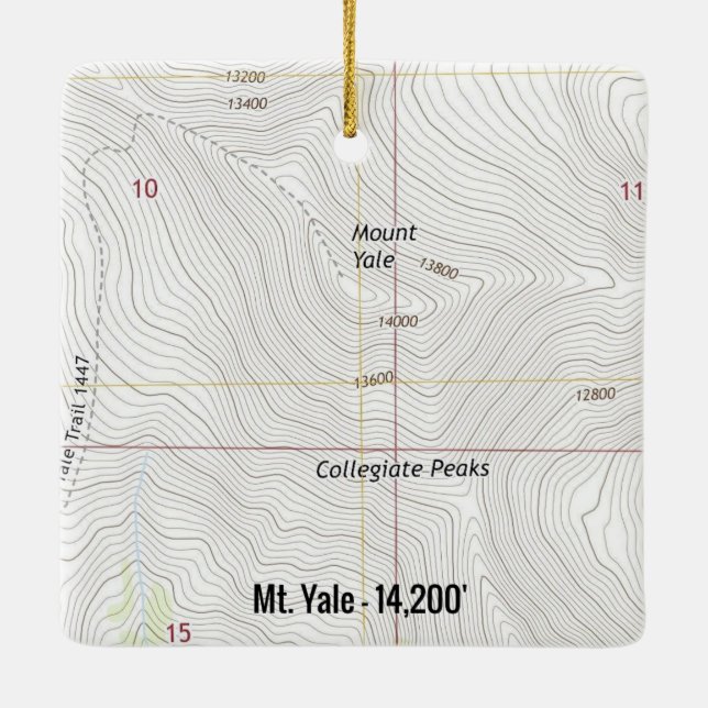 Ornamento De Cerâmica Mt. Yale Colorado Fourteener (Verso)