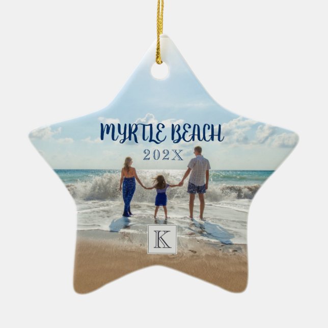 Ornamento De Cerâmica Mudança personalizada de Myrtle Beach para qualque (Frente)