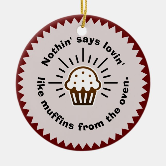 Ornamento De Cerâmica Muffins da Ornação de Forno (Frente)