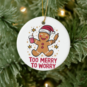 Ornamento De Cerâmica Muito Alegre Para se Preocupar Pão de Mel Natal Di