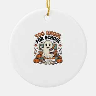 Ornamento De Cerâmica Muito Ghoul Para Escola Vintage Professor Fantasma