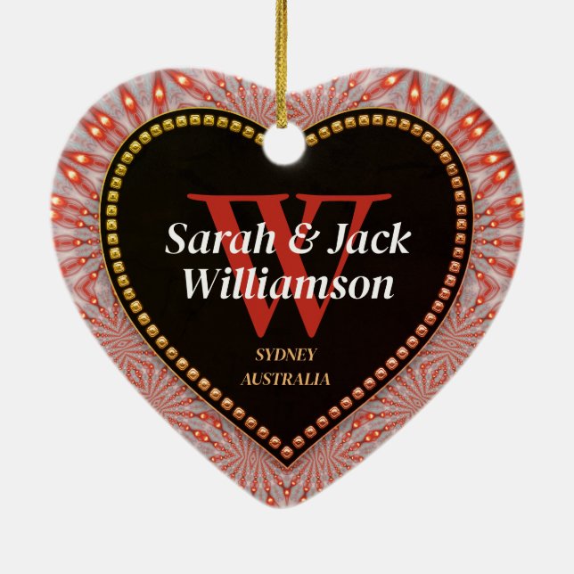 Ornamento De Cerâmica Muito Obrigado, Muito Brilhante Coração De Fogo (Verso)