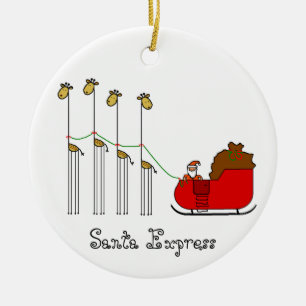 Ornamento De Cerâmica Muito um Natal do girafa - papai noel expresso