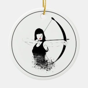 Ornamento De Cerâmica Mulher Archer