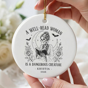 Ornamento De Cerâmica Mulher Bem Lida Adornorno de Amante de Livros