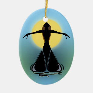 Ornamento De Cerâmica Mulher Bloqueira