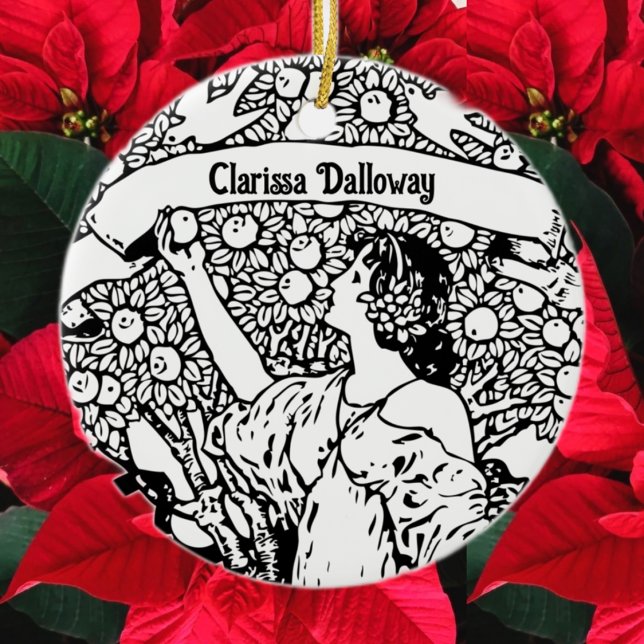 Ornamento De Cerâmica Mulher colhendo maçãs (Criador carregado)
