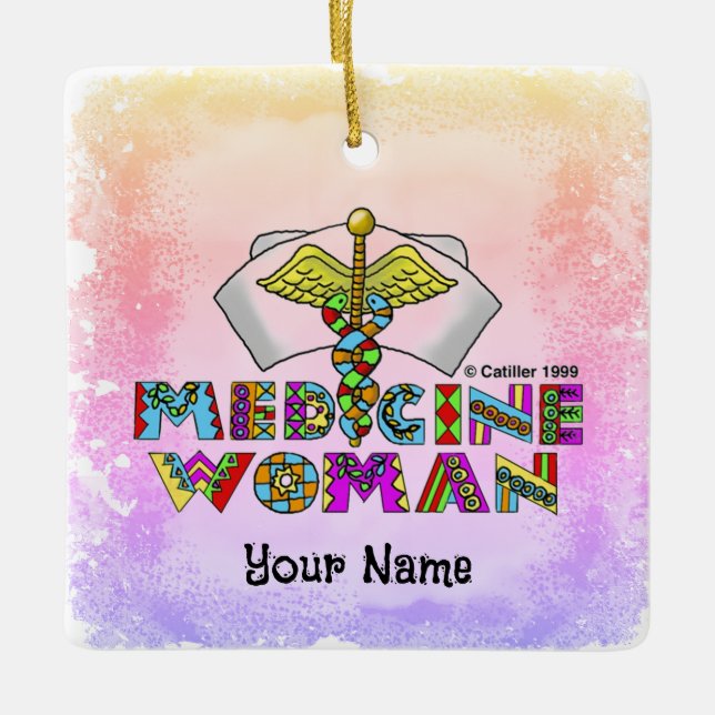 Ornamento De Cerâmica Mulher da medicina (Frente)