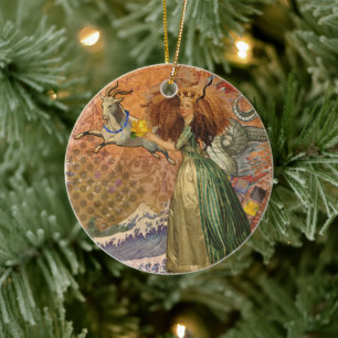 Ornamento De Cerâmica Mulher de Capricórnio Cabra Caprichosa Diversão