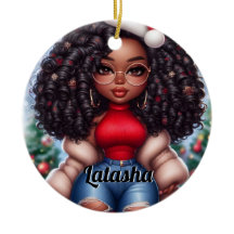 Mulher de Natal afro-americana