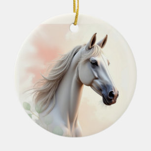 Ornamento De Cerâmica Mulher do Cavalo Ela é Bela e Grace Água