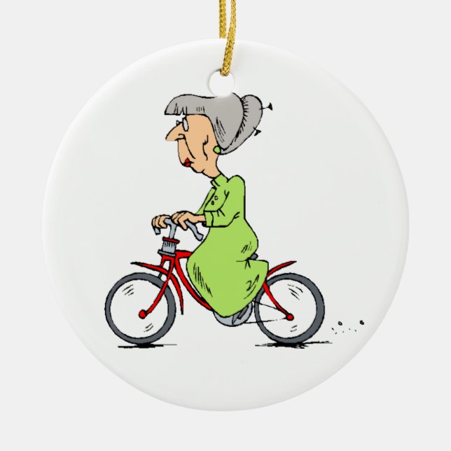 ORNAMENTO DE CERÂMICA MULHER EM BIKE ORNAMENT (Frente)