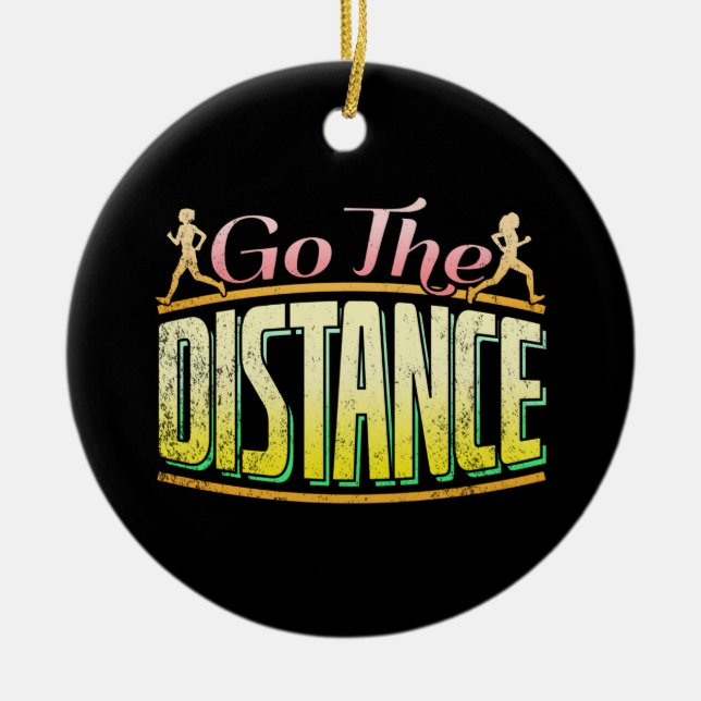 Ornamento De Cerâmica Mulher em Longa Distância - Maratona Runner (Frente)