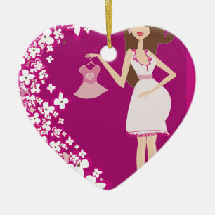 Ornamento De Cerâmica mulher gravida triguenha