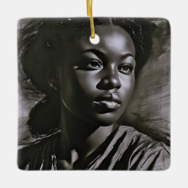 Ornamento De Cerâmica Mulheres "Jasmine" Em Carvão