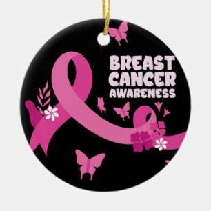 Ornamento De Cerâmica Mulheres Laço Rosa Câncer Consciencialização Cânce