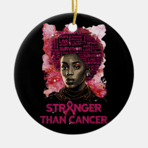 Ornamento De Cerâmica Mulheres Negras Mais Fortes Do Que Cancer Da Mama