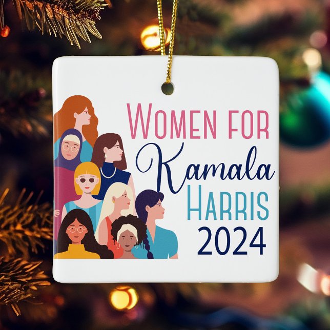 Ornamento De Cerâmica Mulheres para Kamala Harris Natal 2024 (Criador carregado)