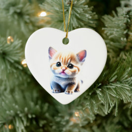 Ornamento De Cerâmica Munchkin Kitten Personalizado