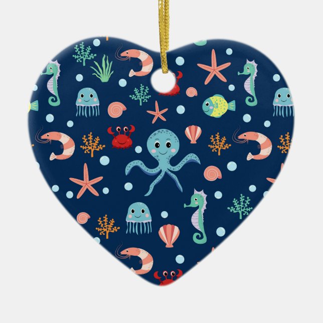 Ornamento De Cerâmica Mundo do Mar (Frente)