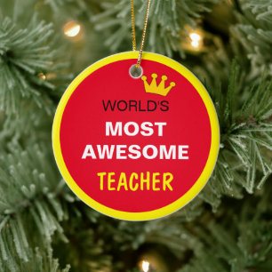 Ornamento De Cerâmica Mundos Mais Incríveis - PROFESSOR (melhor)