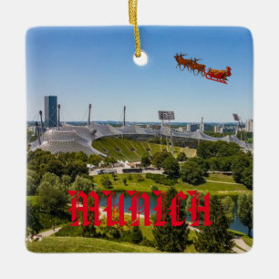 Ornamento De Cerâmica Munich Germany Panorâmica Ornament