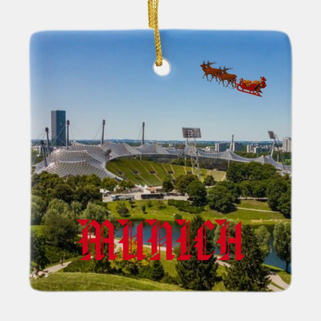 Ornamento De Cerâmica Munich Germany Panorâmica Ornament (Frente)